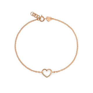 Heart Chain Bracelet Rose Gold Thread