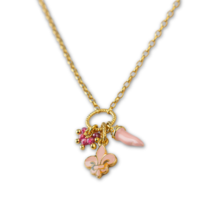 Collana Ciuffetto Giglio Di Firenze/Cornetto Rosa