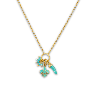 Collana Ciuffetto Giglio Firenze/Cornetto Azzurro