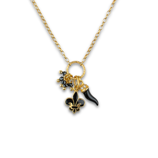 Collana Ciuffetto Giglio Di Firenze/Cornetto Nero