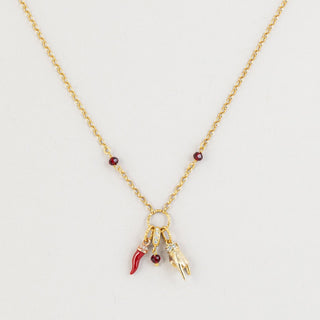 Ciuffetto Cornetto/Hamsa Necklace
