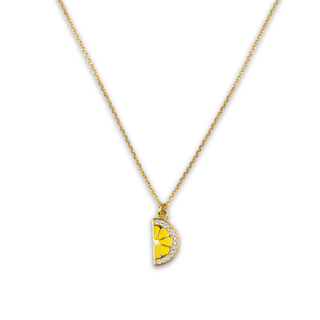 Collana Fettina di Limone con Pavé