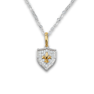 Florence Lily Pavé Shield Necklace
