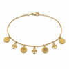 Bracciale Oro 18 Kt con Gigli e Fiorini pendenti