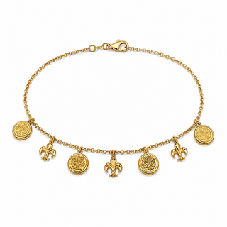 Bracciale Oro 18 Kt con Gigli e Fiorini pendenti