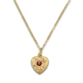 Collana Cuore Fiorito e Coccinella
