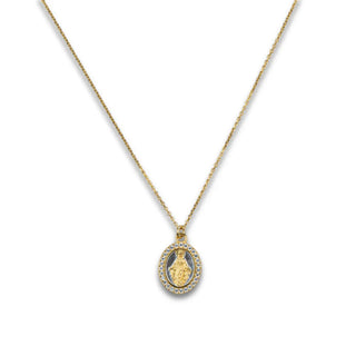 Collana Madonna Miracolosa con Pavè di Zirconi