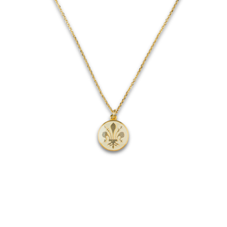 Florentine Lily Tag Necklace Ivory
