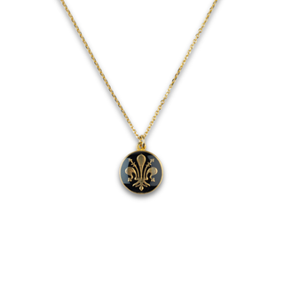 Florence Lily Dog Tag Necklace Black