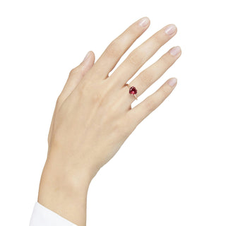 Anello Cuore Oro Rosa 9K rubino