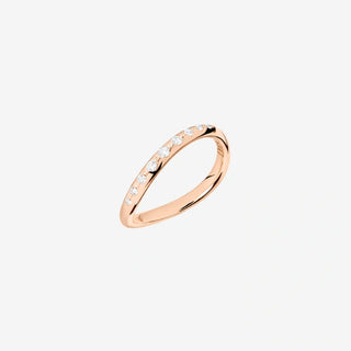 Anello Essentials Oro Rosa 9K diamanti bianchi