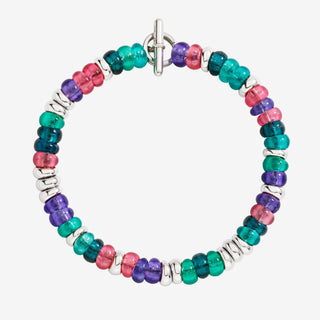 Bracciale Rondelle In Argento e Plastica Riciclata