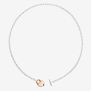 9K Rose Gold Heart Necklace &amp; 925 Silver Chain