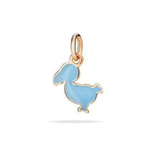 Charm Dodo Jr Oro Rosa 9K smalto azzurro