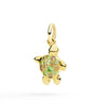 18K Yellow Gold Sea Turtle Charm Pendant with Diamonds & Tzavorite