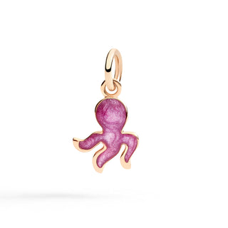 Charm Octopus Earring 9K Purple Pearl Enamel