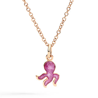 Charm Octopus Earring 9K Purple Pearl Enamel