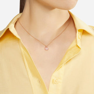 9K Rose Gold Heart Charm Pink Enamel