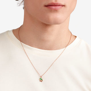 Rose Gold, Enamel &amp; Sapphire Frog Pendant