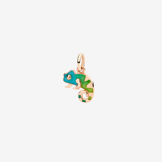 Rose Gold &amp; Enamel Chameleon Pendant