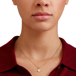 Ciondolo Pianeta Oro Giallo E Diamanti Bianchi