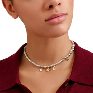 Ciondolo Pianeta Oro Giallo E Diamanti Bianchi