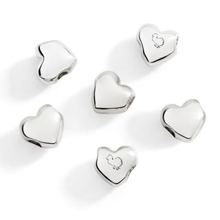 Set of 6 925 Silver Heart Components