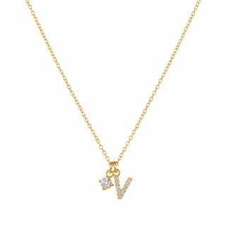 Collana Iniziale V Pavè C/Petit