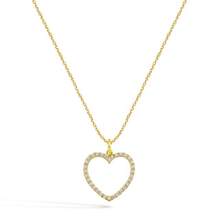 9kt Gold and Zircon Heart Necklace