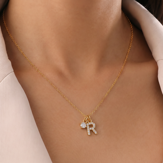 Collana Iniziale R Pavè C/Petit