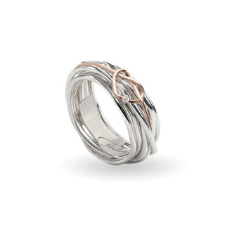 Filodellavita Classic 7 Fili in Argento 925 e Cuore Annodato Oro Rosa 9kt