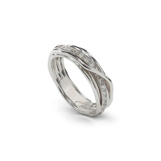 Anello Filodellavita Classic 7 Fili in Argento 925 e 16 Diamanti Bianchi