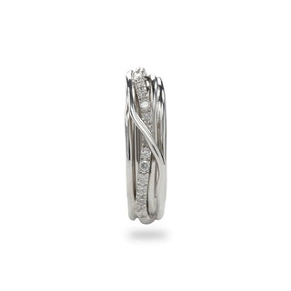 Anello Filodellavita Classic 7 Fili in Argento 925 e 16 Diamanti Bianchi