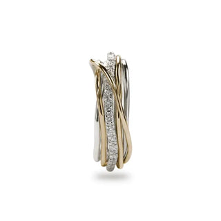 Filodellavita Classic 7 Fili in Oro Giallo 9kt, Argento 925 e Diamanti Bianchi