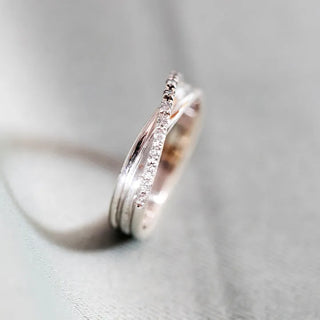 Anello Filodellavita Classic 3 Fili in Argento 925 e 12 Diamanti Bianchi