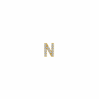 Single Initial N Pavé Lobe Earring