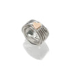 Filodellavita Classic 13-Strand Ring in 925 Sterling Silver with Customizable 9kt Rose Gold Seal Heart