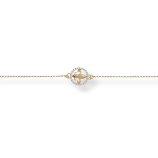 Bracciale Giglio Dorato Con Pave' Zirconi