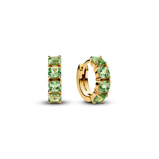 Green Crystal Hoop Earrings