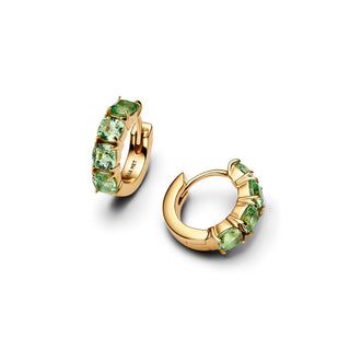 Green Crystal Hoop Earrings