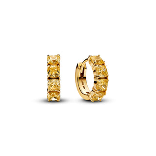 Yellow Crystal Hoop Earrings