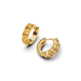 Yellow Crystal Hoop Earrings