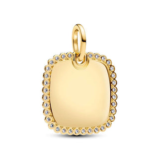 Charm Pendente Medaglia Quadrata Luminosa da incidere