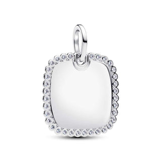 Charm Pendente Medaglia Quadrata Luminosa da incidere
