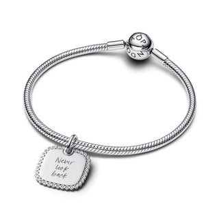 Charm Pendente Medaglia Quadrata Luminosa da incidere