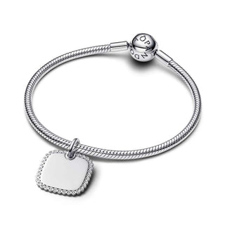 Charm Pendente Medaglia Quadrata Luminosa da incidere