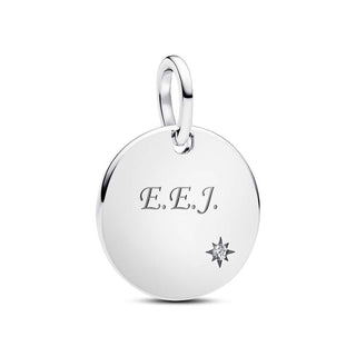 Charm Pendente Medaglia con diamante creato in laboratorio da incidere