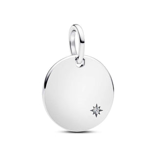 Charm Pendente Medaglia con diamante creato in laboratorio da incidere