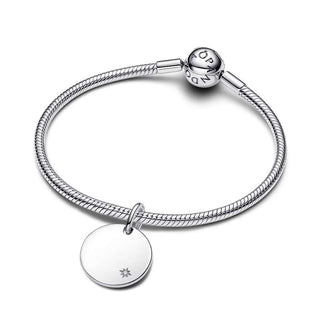 Charm Pendente Medaglia con diamante creato in laboratorio da incidere