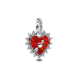 Charm Pendente Cuore Rosso con Freccia Grievole